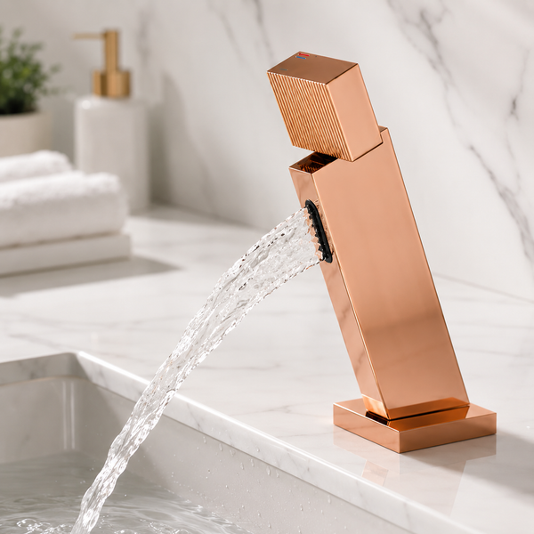 BASSINO SENTO Short Body Basin Faucet Mixer | 3 Years Warranty Rose gold