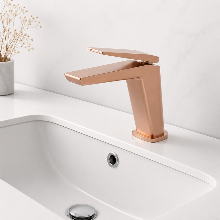 BASSINO NEXUS Short Body Modern Basin Faucet Mixer | 3 Years Warranty Rose gold