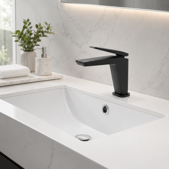 BASSINO NEXUS Short Body Modern Basin Faucet Mixer | 3 Years Warranty Black