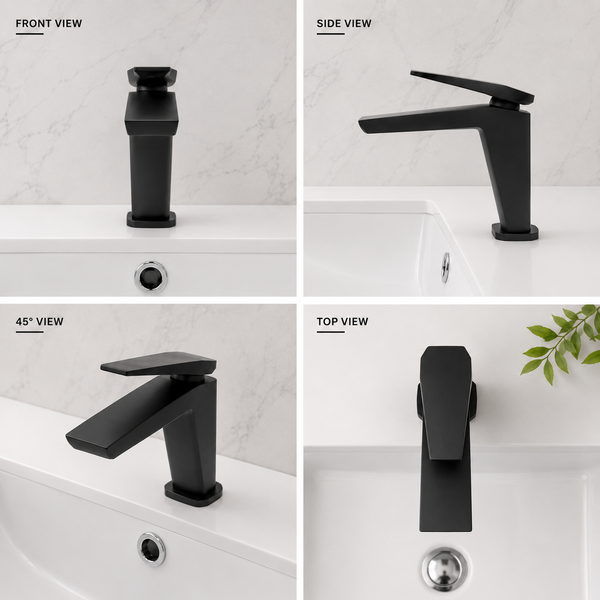 BASSINO NEXUS Short Body Modern Basin Faucet Mixer | 3 Years Warranty Black