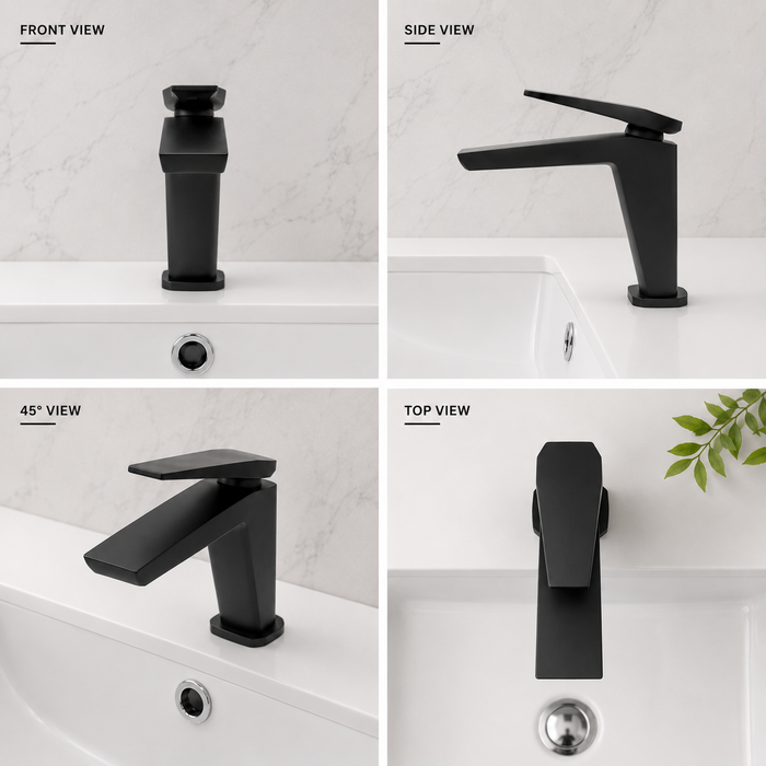 BASSINO NEXUS Short Body Modern Basin Faucet Mixer | 3 Years Warranty Black