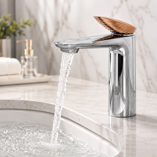 BASSINO Luxury Short Basin Mixer Faucet | Modern Single Lever Bathroom Tap | 5 Years Warranty Chrome