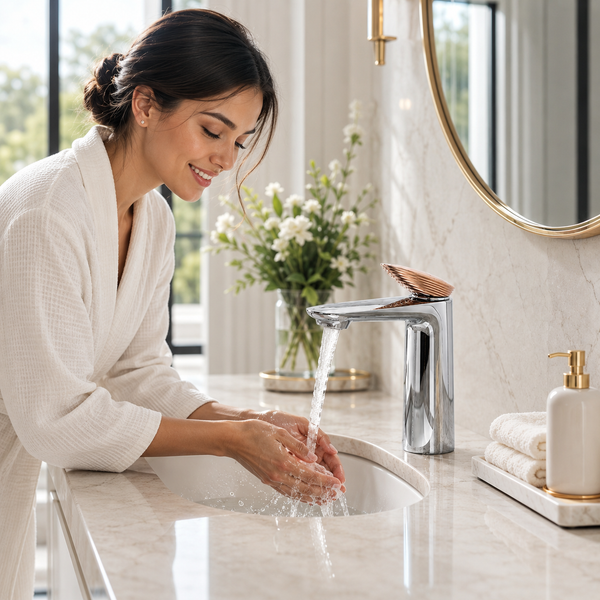 BASSINO Luxury Short Basin Mixer Faucet | Modern Single Lever Bathroom Tap | 5 Years Warranty Chrome
