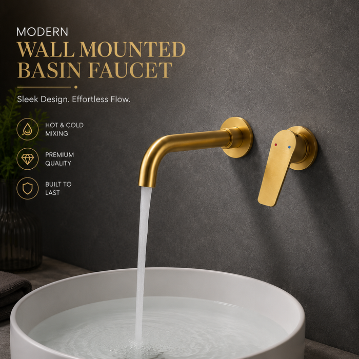 BASSINO MARK Concealed Basin Hot & Cold Mixer Faucet | 3 Years Warranty Gold