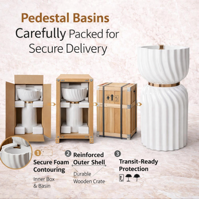 Ceramic Pedestal Wash Basin,BPB-756,size-18x18x33 Inch