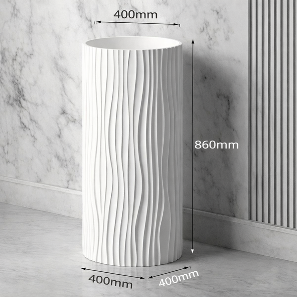 Artificial Stone Pedestal Basin(Size-15x15x34 Inch)