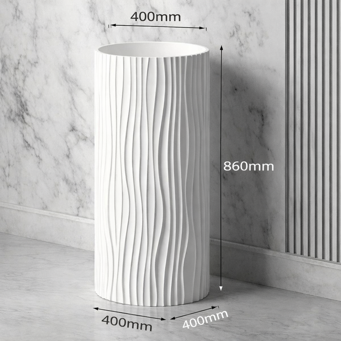 Artificial Stone Pedestal Basin(Size-15x15x34 Inch)