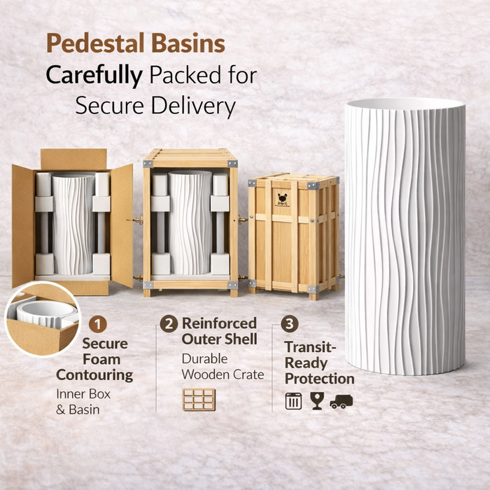 Artificial Stone Pedestal Basin(Size-15x15x34 Inch)