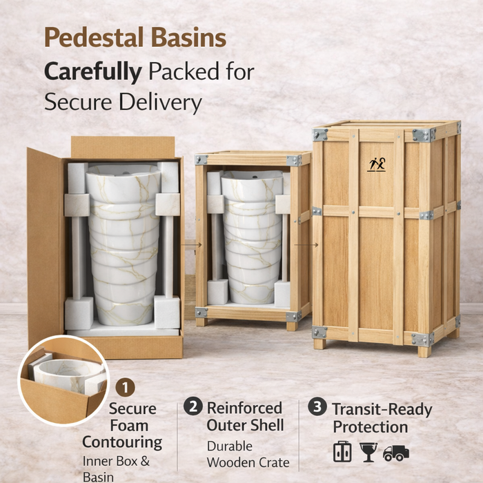 Ceramic Pedestal Wash Basin,BPB-645,size-15x15x34 Inch