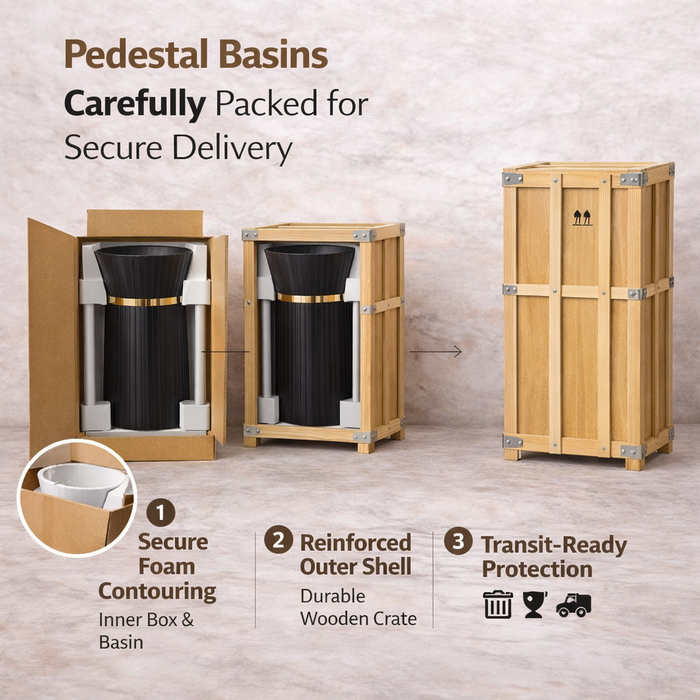 Artificial Stone Pedestal Wash Basin,BPB-614,size-18x18x34 Inch