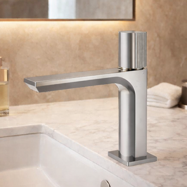 BASSINO Duke Series Short Heavy Basin Mixer Full Brass Faucet Chrome