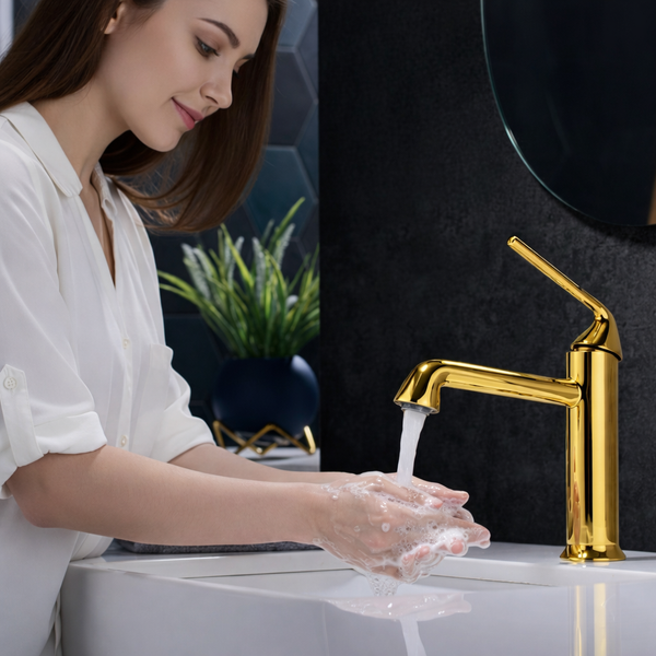 BASSINO CLASSIC Short Body timeless elegance Basin Faucet | 3 Years Warranty Gold
