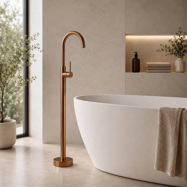 Bassino Free Standing Basin Mixer Tap –  Floor Mounted Faucet for Pedestal Basins