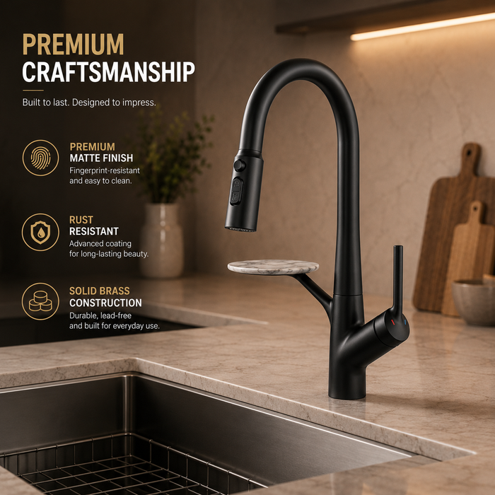 Pull-Out 3-Function Kitchen Sink Mixer Tap | 360° Swivel | Multi-Flow | 4 Finishes | 7-Year Warranty Black