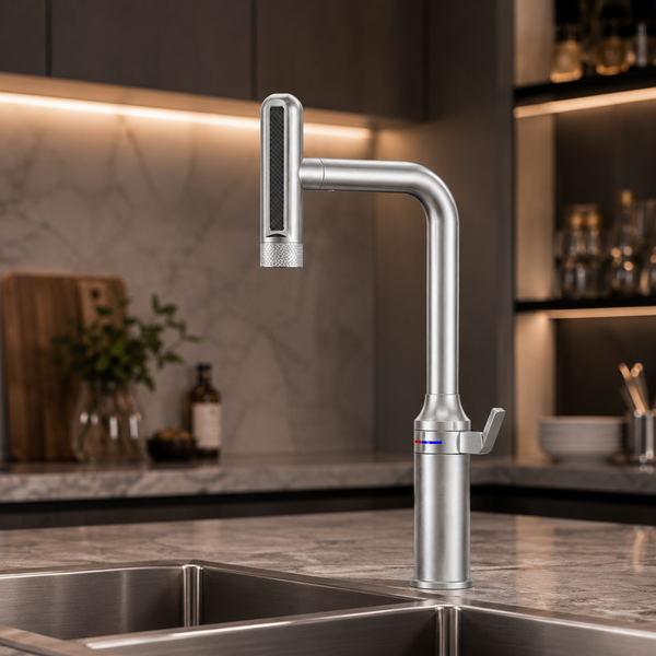 Pull-Out Kitchen Sink Mixer Tap | 3-Function Spray | 360° Swivel | 7-Year Warranty Silver