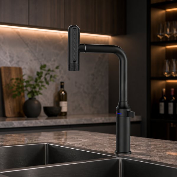 Pull-Out Kitchen Sink Mixer Tap | 3-Function Spray | 360° Swivel | 7-Year Warranty Black
