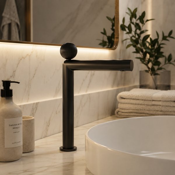 BASSINO Modern Crown Long Body Luxury Basin Faucet | 3 years Warranty Black