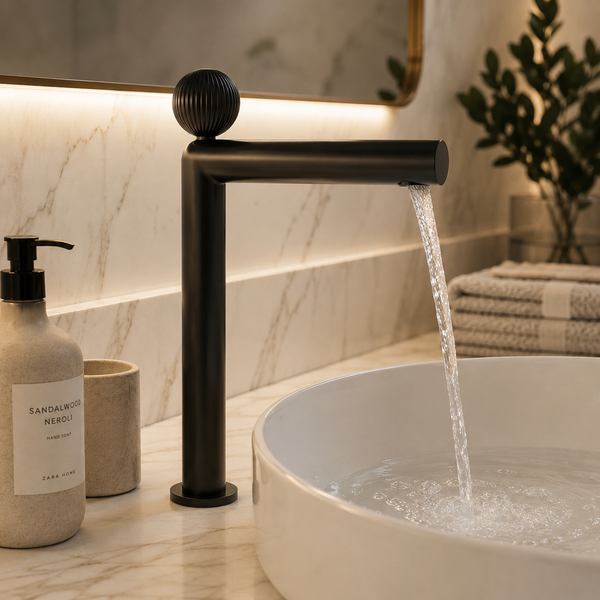 BASSINO Modern Crown Long Body Luxury Basin Faucet | 3 years Warranty Black