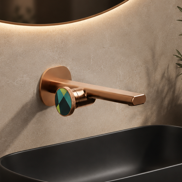 BASSINO Wall Mount Basin Mixer Tap Designer Faucet | 5 Years Warranty Brushed Rose Gold