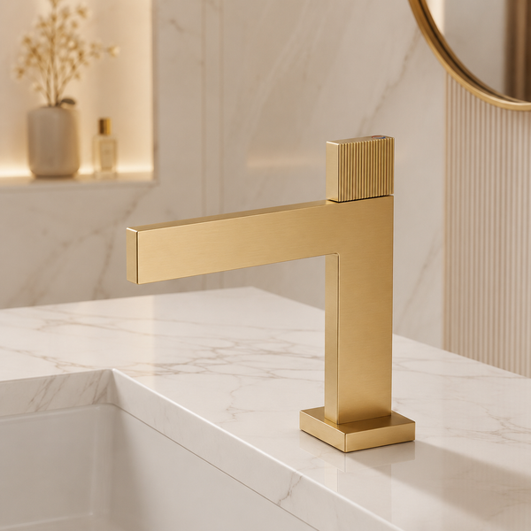 BASSINO TITAN Short Body Modern Basin Faucet Mixer | 3 Years Warranty Gold