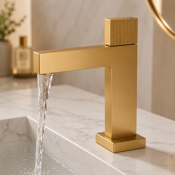 BASSINO TITAN Short Body Modern Basin Faucet Mixer | 3 Years Warranty Gold