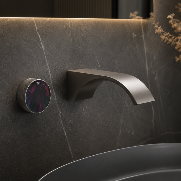 BASSINO Wall Mount Basin Mixer | 59 Brass Concealed Body with ABS Embedded Box | Wanhai Valve | Neoperl Aerator - 5 Years Warranty Gun Grey