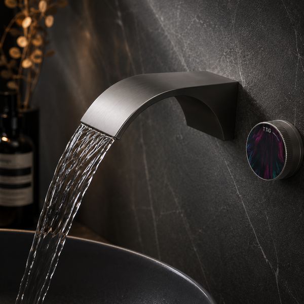 BASSINO Wall Mount Basin Mixer | 59 Brass Concealed Body with ABS Embedded Box | Wanhai Valve | Neoperl Aerator - 5 Years Warranty Gun Grey