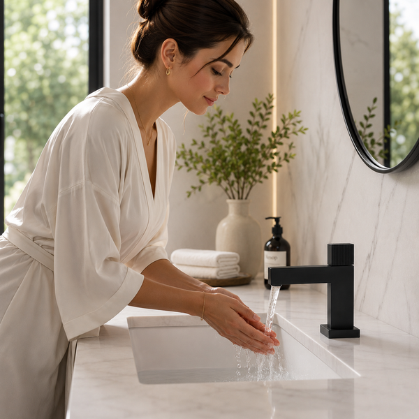BASSINO TITAN Short Body Modern Basin Faucet Mixer | 3 Years Warranty Black
