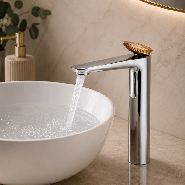 Bassino Tall Basin Mixer Faucet– Contemporary Premium Style 5 Years Warranty Chrome