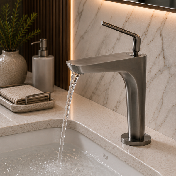 BASSINO Premium Short Basin Mixer Faucet (Hot & Cold)| Luxury Finish – 5 Years Warranty Gun Grey