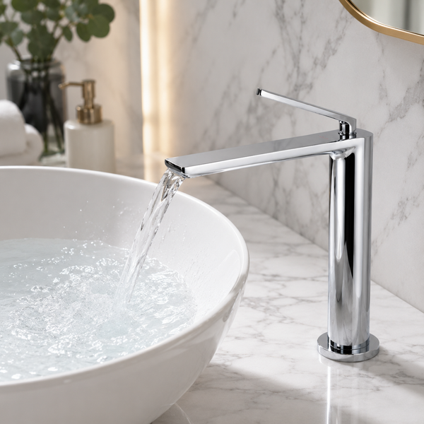 BASSINO AQVA Premium Long Body Basin Faucet Mixer | 3 Years Warranty Silver
