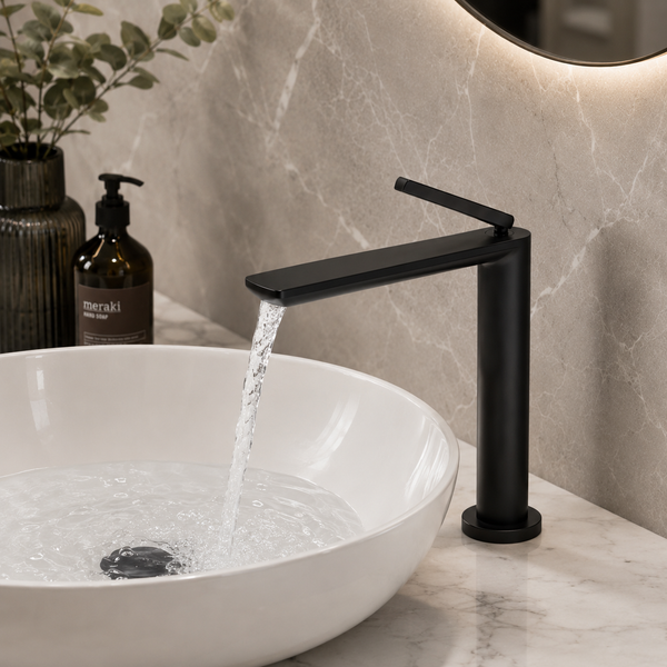 BASSINO AQVA Premium Long Body Basin Faucet Mixer | 3 Years Warranty Black