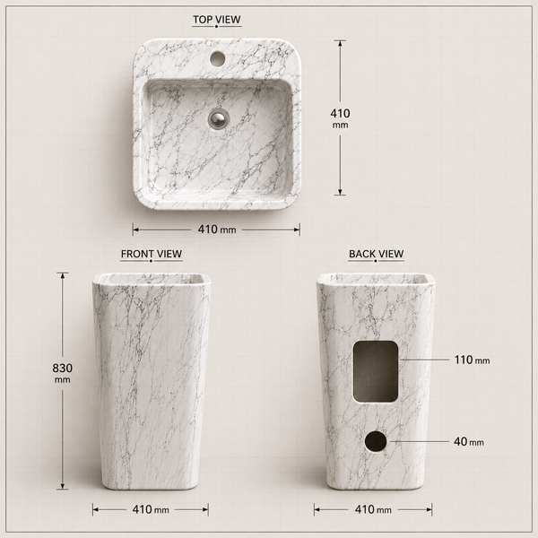 Ceramic Pedestal Wash Basin,size-16x16x32 Inch