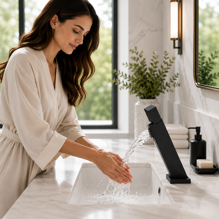 BASSINO SENTO Short Body Basin Faucet Mixer | 3 Years Warranty Black