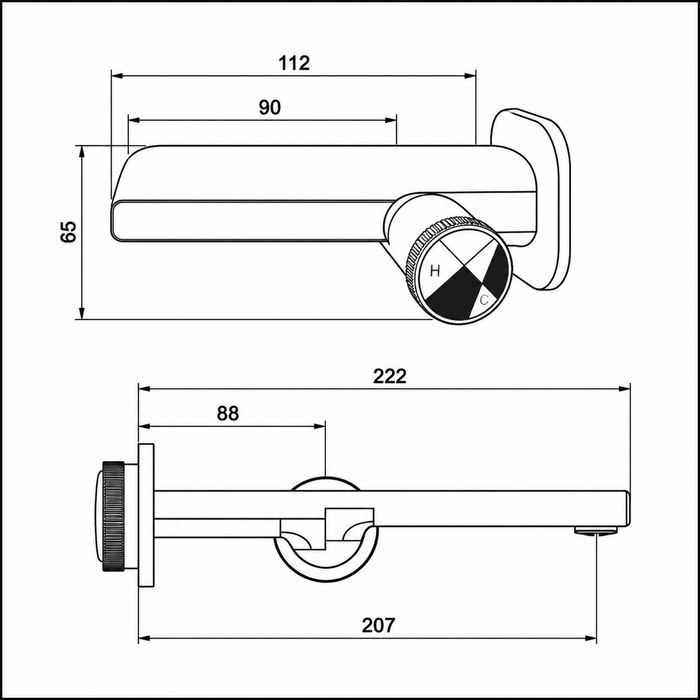 BASSINO Wall Mount Basin Mixer Tap Designer Faucet | 5 Years Warranty Gun Grey