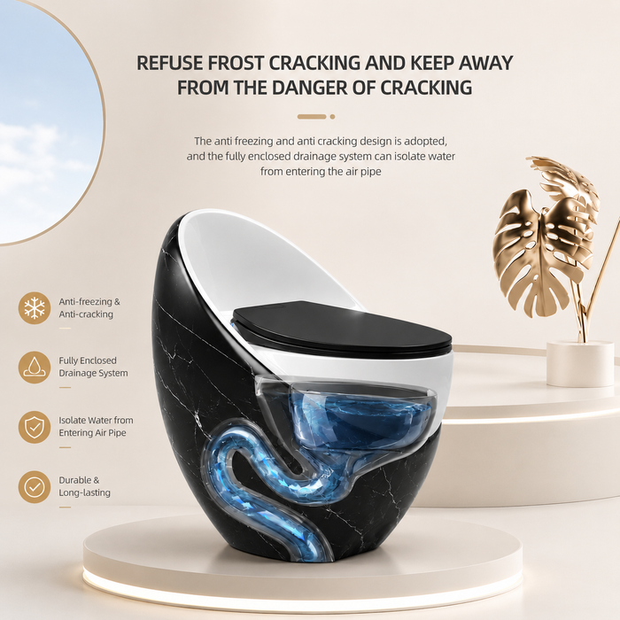 Luxury Imported One-Piece Western Toilet | Glossy + Matte Designer WC | Approx. 26 × 19 × 25 Inches Black
