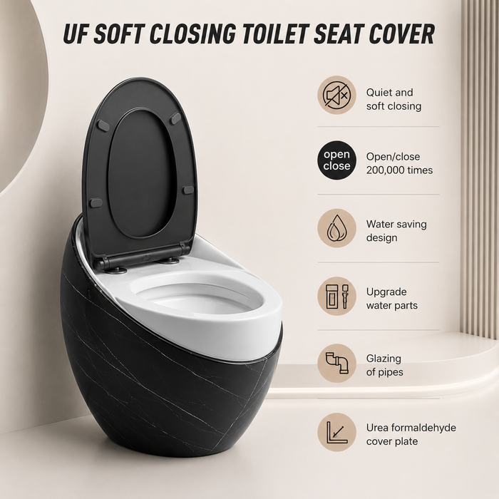 Luxury Imported One-Piece Western Toilet | Glossy + Matte Designer WC | Approx. 26 × 19 × 25 Inches Black