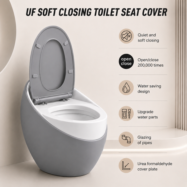 Luxury Imported One-Piece Western Toilet | Glossy + Matte Designer WC | Approx. 26 × 19 × 25 Inches Grey