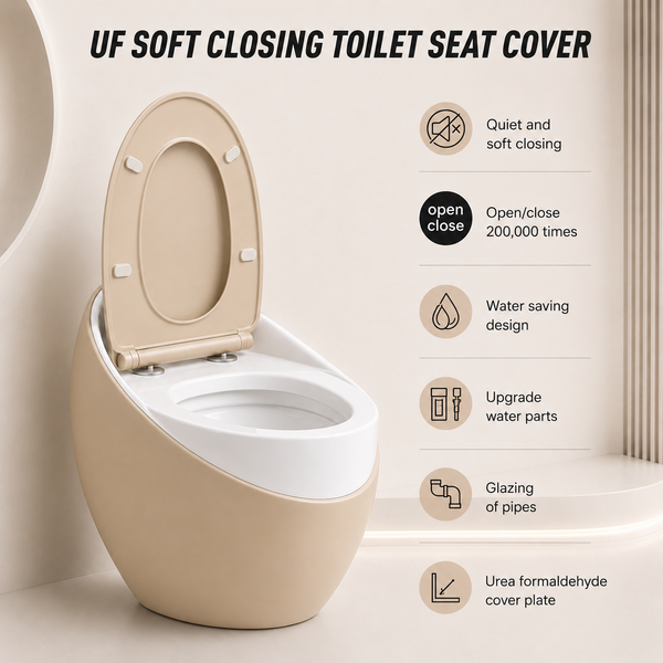 Luxury Imported One-Piece Western Toilet | Glossy + Matte Designer WC | Approx. 26 × 19 × 25 Inches Beige