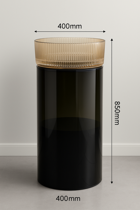 Luxury Acrylic & Glass Pedestal Basin – 16×16×34Inch