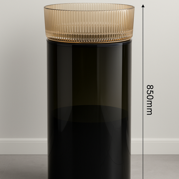 Luxury Acrylic & Glass Pedestal Basin – 16×16×34Inch