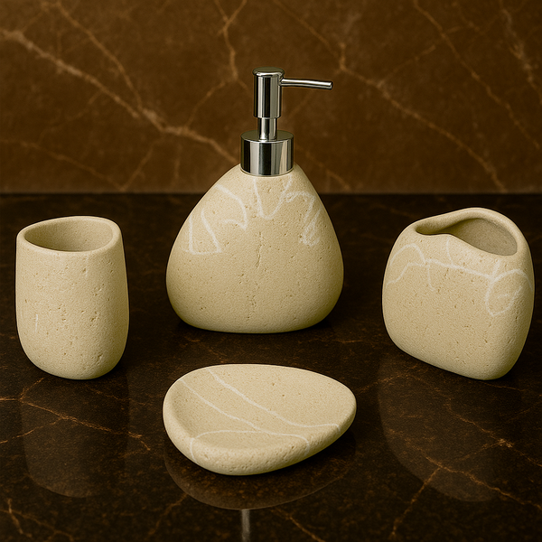 Bathroom Accessory Set - 4 Pieces Yellow