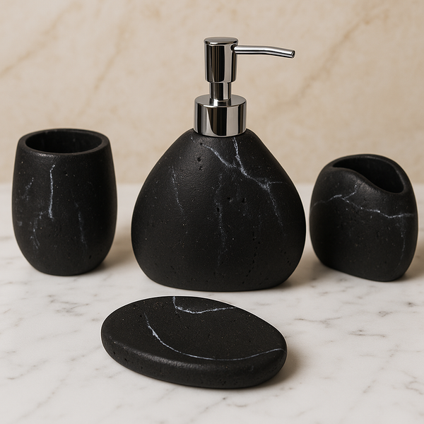 Bathroom Accessory Set - 4 Pieces Yellow