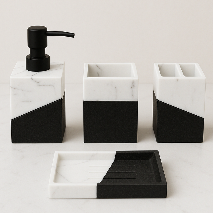 Dual Shade Bathroom Accessory Set - 4 Pieces
