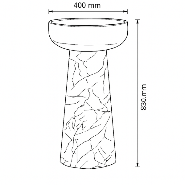 Resin Pedestal Wash Basin,size-16x16x33 Inch | Wooden