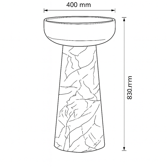 Resin Pedestal Wash Basin,size-16x16x33 Inch