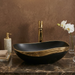 Counter Top Wash Basin in Black and Gold 
