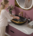 Counter Top Wash Basin in Black and Gold 