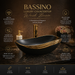Counter Top Wash Basin in Black and Gold 