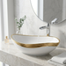 Counter Top Wash Basin in Gold and White